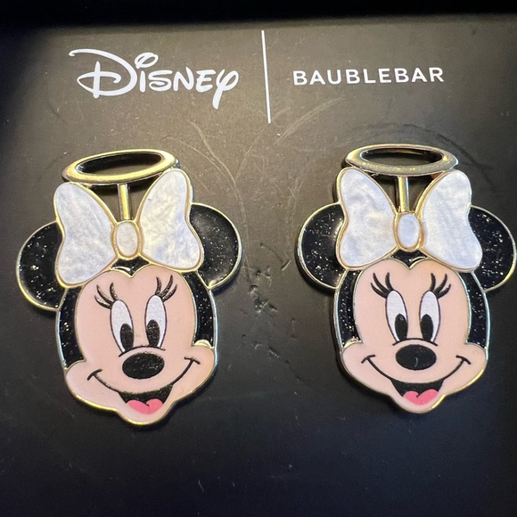 Baublebar Disney Minnie Mouse Angel Post Back Earrings New In Box - Picture 2 of 5